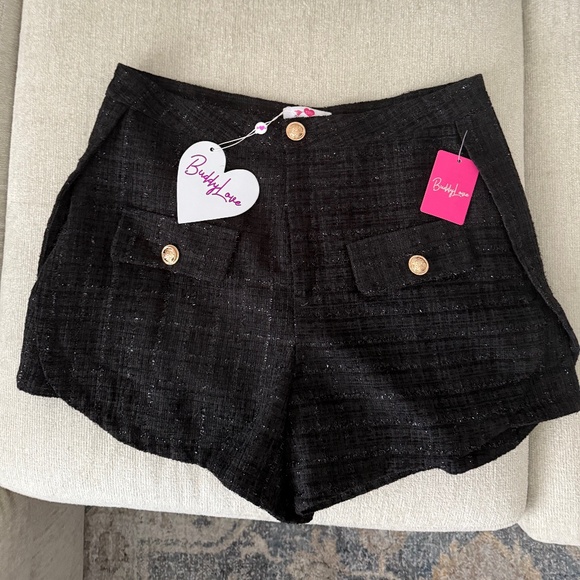Buddy Love NWT Black Tweed Shorts - Picture 1 of 1